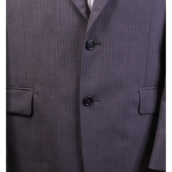 Jos. A. Bank Men 2 Button Grey Blazer 39R Wool Regular Fit Coat Jacket Striped - Picture 7 of 12